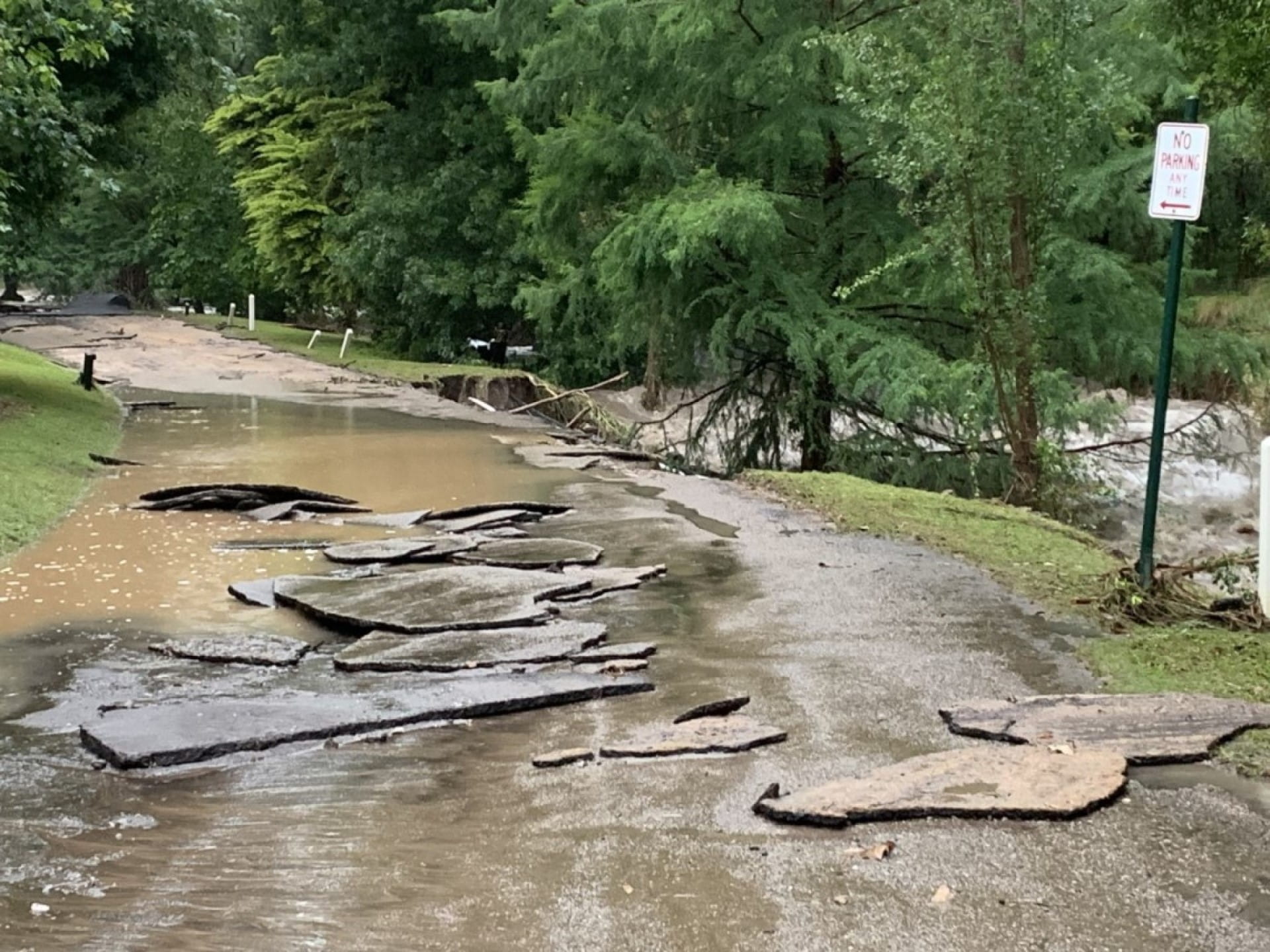 Buchan Caves Reserve road damage from December 2023 flood