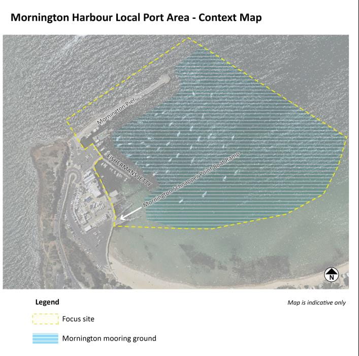 Map of the Mornington Harbour Local Port Area Plan focus site
